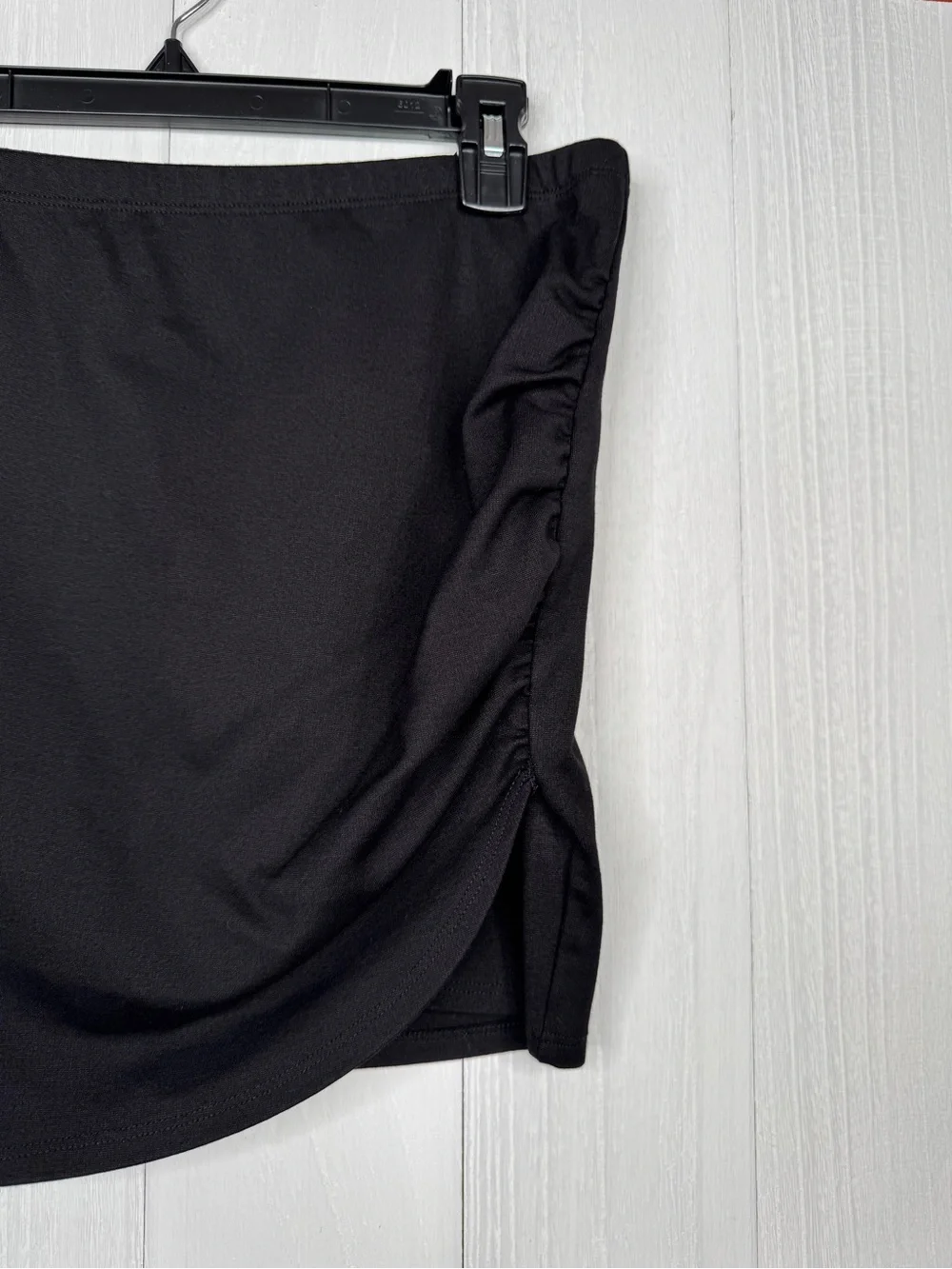 Hatch Maternity Black Ruched-Side Mini Skirt - Picture 3 of 8